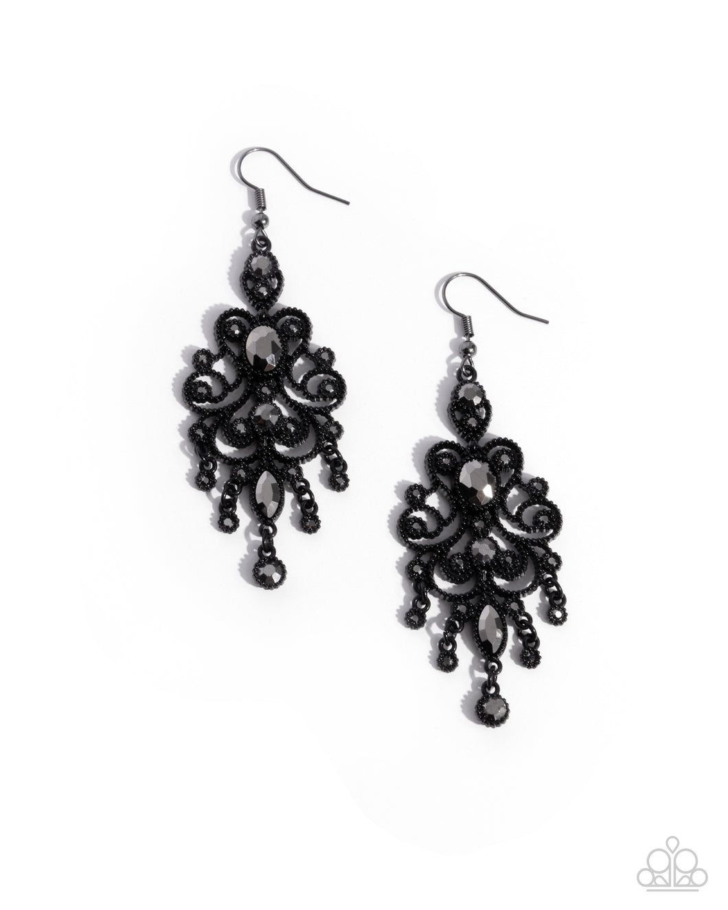 Chandelier Celebration Black Earrings