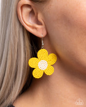 Load image into Gallery viewer, Seed Bead Vibrancy Yellow Seed Bead Earrings