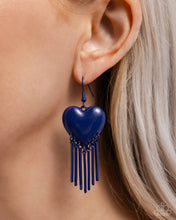 Load image into Gallery viewer, Flirty Fringe Blue Earrings