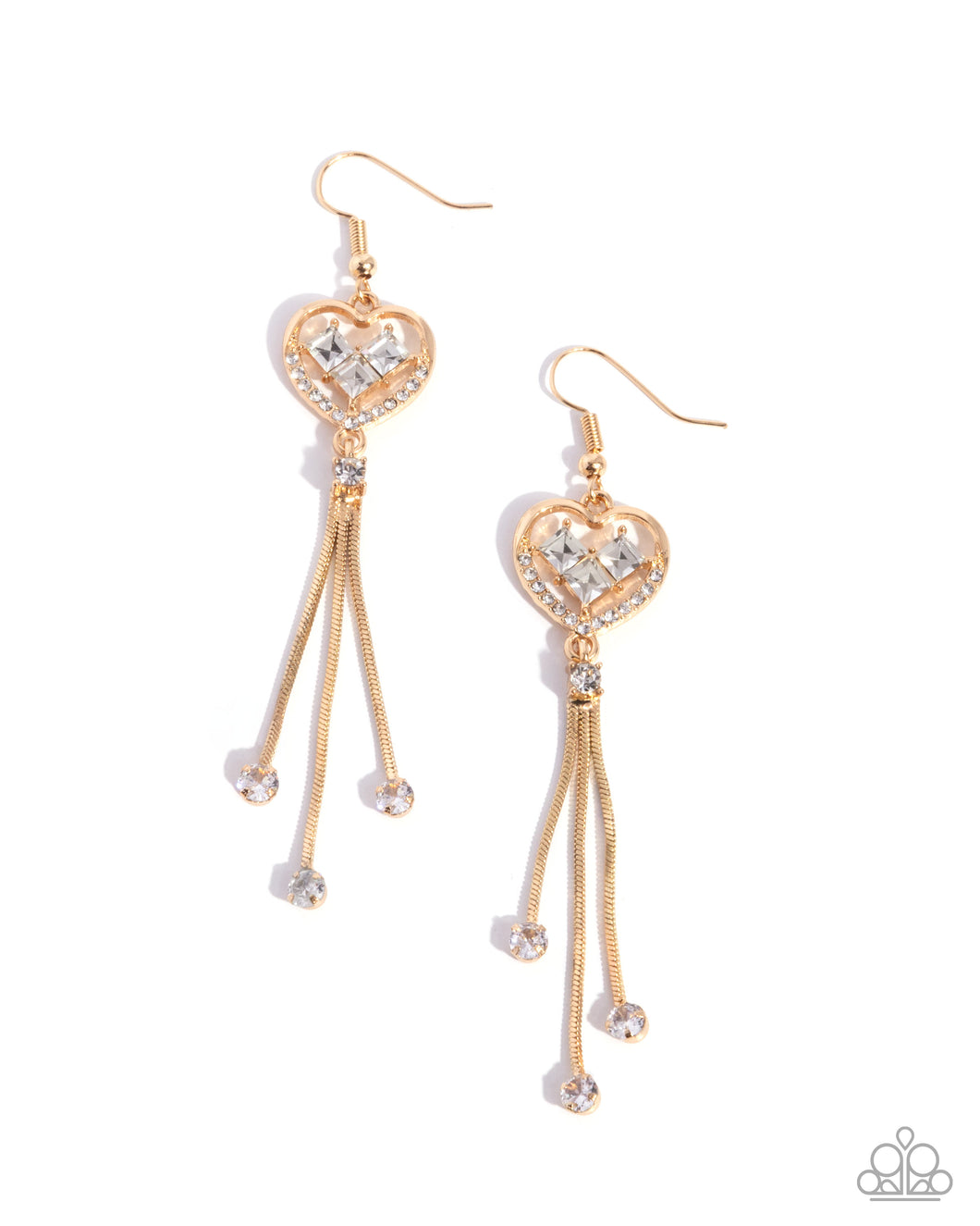 Cascading Character Gold Earrings