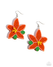 Load image into Gallery viewer, Seed Bead Symmetry Orange Seed Bead Earrings