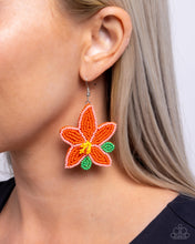 Load image into Gallery viewer, Seed Bead Symmetry Orange Seed Bead Earrings