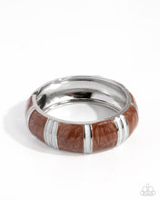 Load image into Gallery viewer, Pearly Persistence Brown Hinged Bracelet