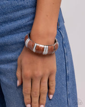 Load image into Gallery viewer, Pearly Persistence Brown Hinged Bracelet