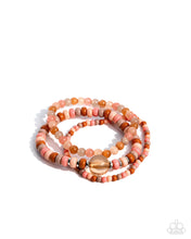 Load image into Gallery viewer, Seed Bead Stack Orange Bracelet