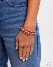 Load image into Gallery viewer, Seed Bead Stack Orange Bracelet