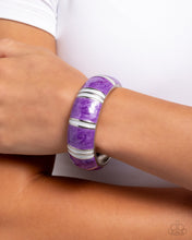 Load image into Gallery viewer, Pearly Persistence Purple Hinged Bracelet