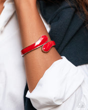 Load image into Gallery viewer, Painted Puzzle Red Hinged Bracelet