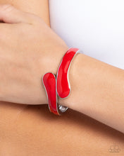 Load image into Gallery viewer, Painted Puzzle Red Hinged Bracelet