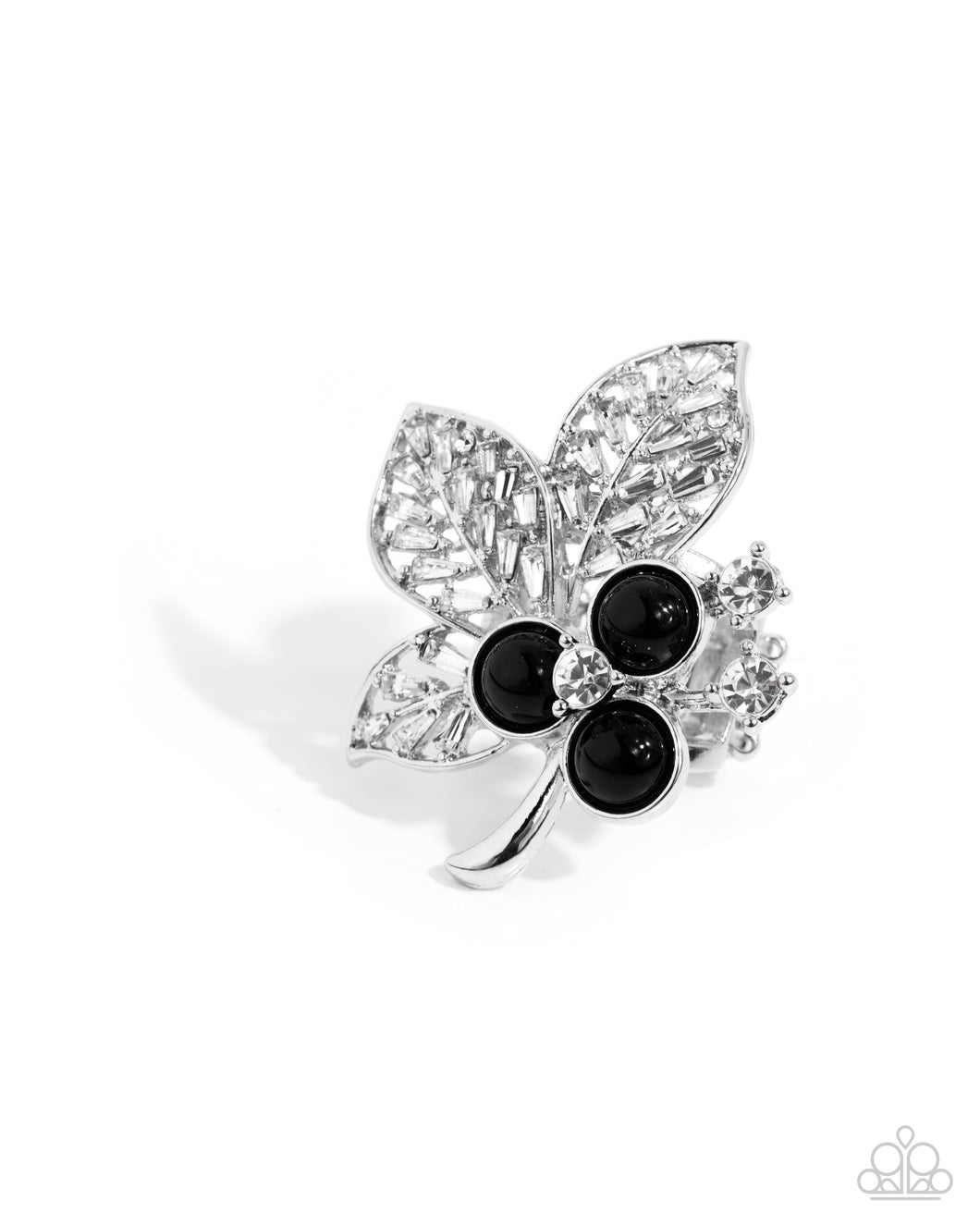 Luminescent Leaves Black Ring