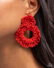 Load image into Gallery viewer, Explosive Energy Red Seed Bead Earrings
