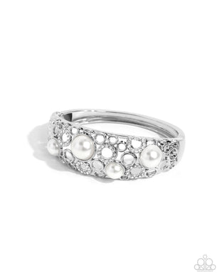 Cultured Confidence White Hinge Bracelet