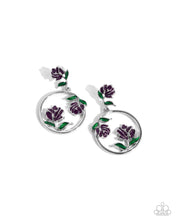 Load image into Gallery viewer, ROSE to You Purple Earrings
