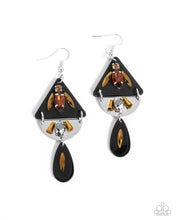 Load image into Gallery viewer, Abstract Articulation Black Earrings