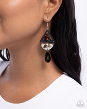 Load image into Gallery viewer, Abstract Articulation Black Earrings
