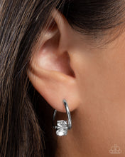Load image into Gallery viewer, Luminescent Lighthouse White Hinged Hoop Earrings