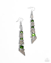 Load image into Gallery viewer, Cascading Cred Green Earrings