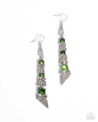 Cascading Cred Green Earrings