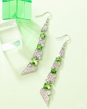 Load image into Gallery viewer, Cascading Cred Green Earrings
