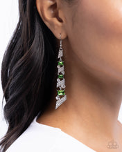 Load image into Gallery viewer, Cascading Cred Green Earrings
