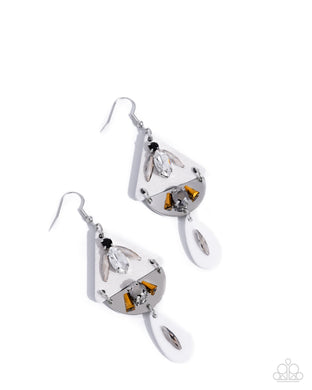 Abstract Articulation White Earrings
