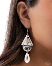 Load image into Gallery viewer, Abstract Articulation White Earrings