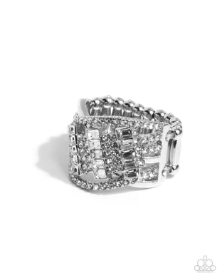 Confident Crisscross White Ring