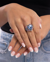 Load image into Gallery viewer, Bursting with Beauty Blue Skinny Band Ring