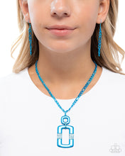 Load image into Gallery viewer, Metallic Movement Blue Necklace