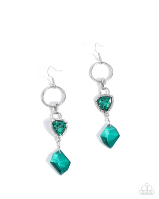 Chiseled Clarity Green Earrings