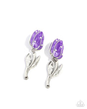 Load image into Gallery viewer, Timeless Tulip Purple Earrings