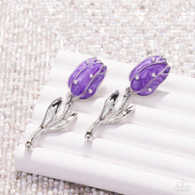 Load image into Gallery viewer, Timeless Tulip Purple Earrings