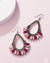 Load image into Gallery viewer, Pronged Pattern Pink Earrings