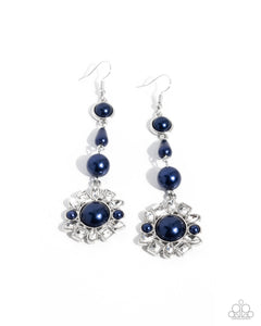 Pearly Plot Twist Blue Earrings