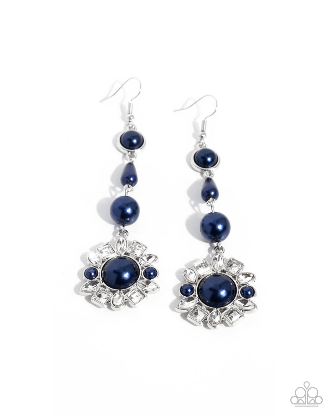 Pearly Plot Twist Blue Earrings