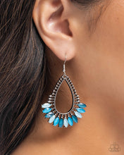 Load image into Gallery viewer, Pronged Pattern Blue Earrings