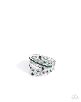 Captivating Crisscross Green Ring