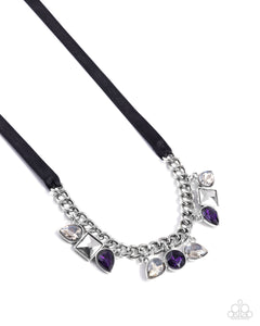 Sassy Salutation Purple Necklace