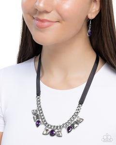 Sassy Salutation Purple Necklace