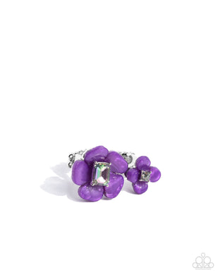 Delicate Duo Purple Skinny Band Ring