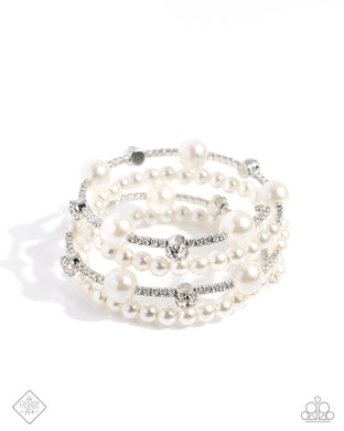 Adorably Amiable White Coil Bracelet