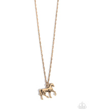 Load image into Gallery viewer, Stallion Statement Gold Necklace