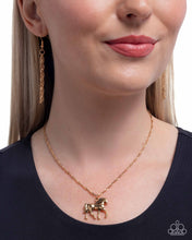 Load image into Gallery viewer, Stallion Statement Gold Necklace