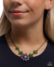Load image into Gallery viewer, Blossoming Baseline Brass Necklace