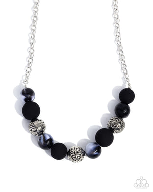 Bewitching Texture Black Necklace