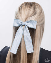 Load image into Gallery viewer, Checkered Chic Blue Hair Clip