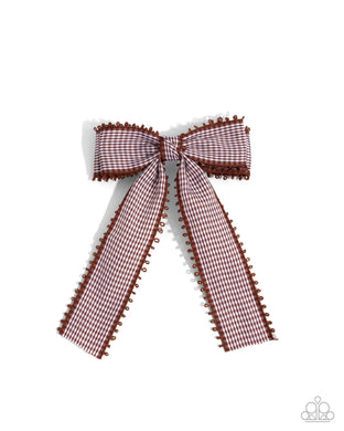 Checkered Chic Brown Hair Clip