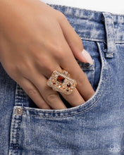 Load image into Gallery viewer, Princess Pattern Brown Skinny Band Ring