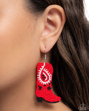 Load image into Gallery viewer, Western Webbing Red Earrings