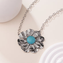 Load image into Gallery viewer, Floral Form Blue Necklace